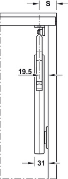 Okucie do klapy jednoczęściowej podnoszonej,Häfele Free Flap H 1.5 – wykonanie w całości z tworzywa sztucznego, zestaw 1-częściowy do zastosowania jednostronnego