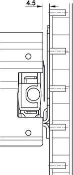 prowadnice szuflad,Häfele Matrix Runner OS P50/60, ponadwysuw różnicowy, za maskownicami