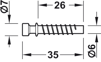 trzpień łączący, Häfele Tofix, do otworu Ø 5 mm