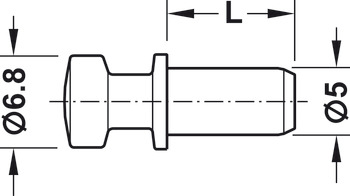 trzpień łączący, Häfele Variofix do średnicy otworu 5 mm, do wkładania