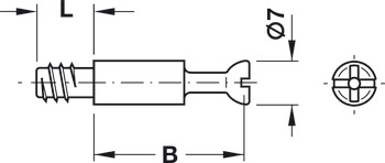 trzpień łączący, Häfele Minifix<sup>®</sup> S100, do średnicy otworu 5 mm, z gwintem specjalnym