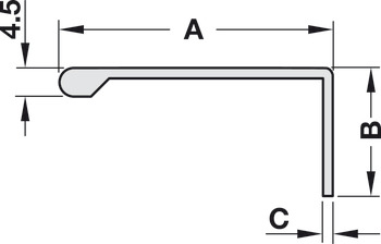 profilowa listwa uchwytowa, z aluminium, typ L