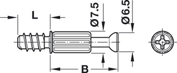 trzpień łączący, S200, zredukowany luz, system Minifix<sup>®</sup>, średnica otworu 5 mm