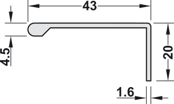 profilowa listwa uchwytowa, z aluminium, typ L