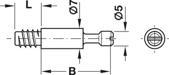 trzpień łączący, S100, standard, system Minifix<sup>®</sup>, do średnicy otworu 8 mm