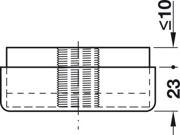 Ślizgacze meblowe, do przykręcania, 2-częściowy, z regulacją wysokości 23–33 mm