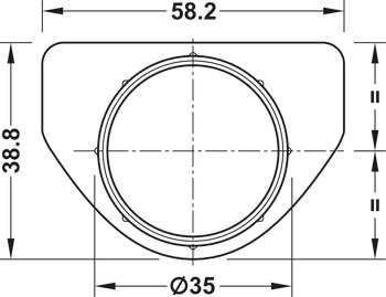 Zaślepka z logo Häfele, do otworu o średnicy 35 mm