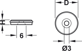 element podstawowy, okrągły, do wkładów ślizgacza o średnicy 14,5 mm