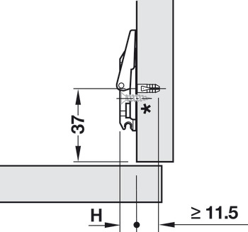 Prowadnik krzyżakowy, Blum Clip/Clip Top, do mocowania bez użycia narzędzi (Inserta)