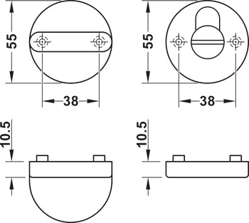 rozetka WC, poliamid, Hewi, model 306.23NR/FBM, do klamek drzwiowych 111.20E/R, 111.23E/R