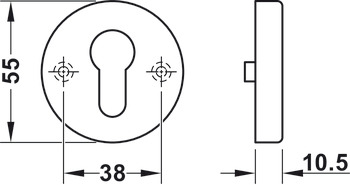 Rozetka PZ, poliamid, Hewi, model 306.23PZ, do klamek drzwiowych 111.20E/R, 111.23E/R