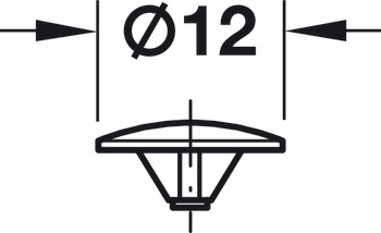 Zaślepka z logo Häfele, tworzywo sztuczne, do łbów stożkowych z wgłębieniem krzyżowym PZ 2