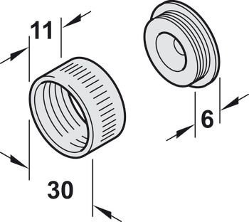 Uchwyt drążka ubraniowego, do drążka ubraniowego okrągłego Ø 25 mm