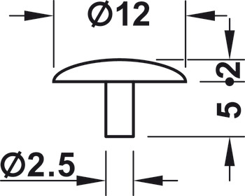 Zaślepka z logo Häfele, do wkrętów z otworem pod zaślepkę 2,5 mm, wgłębienie krzyżowe PZ2