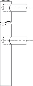 uchwyt relingu, system relingów do półek, do 1 pręta relingu 10 mm, wspornik środkowy