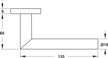 Komplet klamek drzwiowych, Häfele Startec model LDH 2171 ze stali nierdzewnej