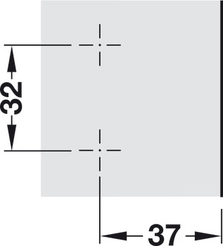 Prowadnik krzyżakowy, Häfele Metalla SM Kombi, regulacja na wysokość ±2 mm na otworze podłużnym