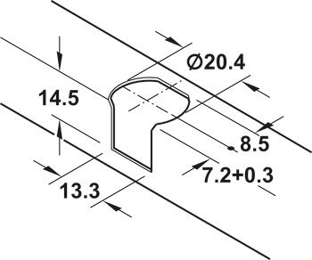 złączka, Häfele Rafix Tab 20 S, do półki o grubości od 19 mm