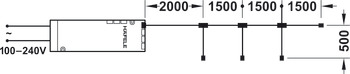 przewód przedłużający z 4 gniazdami, do Häfele Loox 12 V 2-bieg. (monochromatyczny)