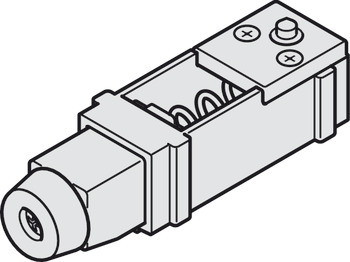 komplet dodatkowy odbojnika z amortyzatorem, Push-to-Open, do okuć do drzwi przesuwnych Häfele Slido D-Line11 50P / 80P / 120P, 50C / 80C / 120C i 50I / 80I / 120I drzwi drewniane i szklane