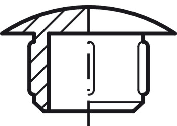 Zaślepka z logo Häfele, tworzywo sztuczne, do otworu ślepego Ø 12 mm