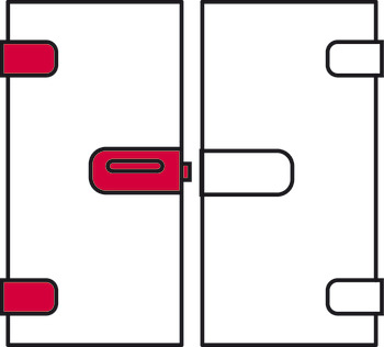 komplet do drzwi szklanych, GHR 503, Startec, z zawiasami 3-częściowymi i parą klamek drzwiowych
