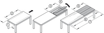 prowadnica kulkowa, do 1 lub 2 wkładów składanych, do stołów kulisowych