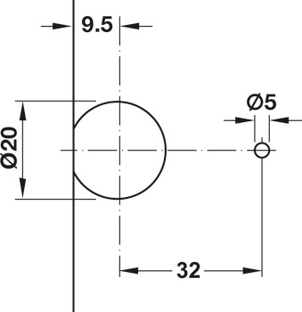 złączka, Häfele Rafix 20 HC, do płyt o grubości: 32–50 mm