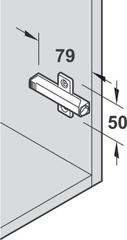 adapter krzyżakowy, do zatrzasku drzwiowego Tip-On, wersja długa