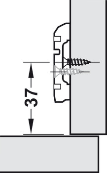 Prowadnik krzyżakowy, Häfele Metallamat A, regulacja na wysokość na otworze podłużnym