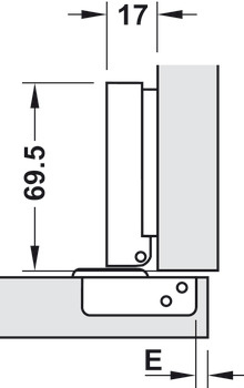 Zawias puszkowy, Metalla 105°, z amortyzacją, regulacja w 3 płaszczyznach