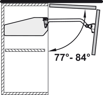 Ograniczniki kąta otwarcia, 90°, do okucia do klapy dwuczęściowej podnoszonej Free fold