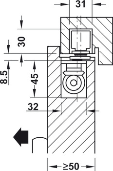 samozamykacz drzwiowy, Geze Boxer, kryty, z elektromechaniczną blokadą otwarcia, EN 2–4
