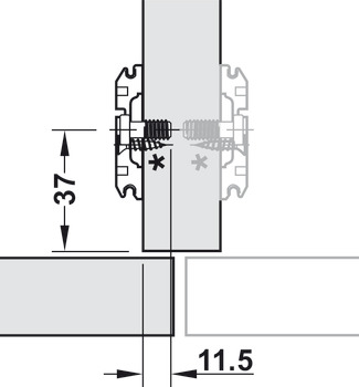Prowadnik krzyżakowy, Clip/Clip Top, do przykręcania zamontowanymi wstępnie wkrętami Euro