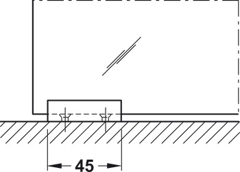 Okucie do drzwi przesuwnych, Häfele Slido D-Line12 40F / 80F / 120F, komplet z amortyzatorem