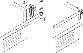 zestaw relingów wzdłużnych, do jednościennego systemu prowadnic, Häfele Matrix Box Single A