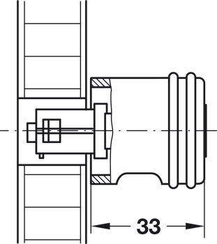 gałka z łącznikiem, stała, Häfele Symo, długość 30 mm, do produkcji seryjnej