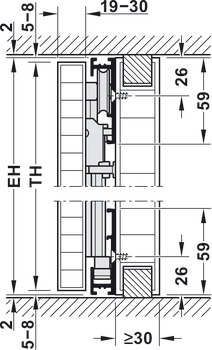 Drzwi przesuwno-rozwierne drewniane, Hawa Concepta 25/30/40/50, komplet