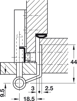 część ramowa, Simonswerk V 4400 WF, do drzwi wewnętrznych bezprzylgowych i przylgowych do 70/80 kg