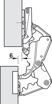 zawias puszkowy, Häfele Metalla 510 SM 155°, drzwi nakładane