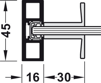 Okucie do drzwi przesuwnych, Häfele Slido D-Line11 50C / 80C / 120C, komplet bez szyny jezdnej