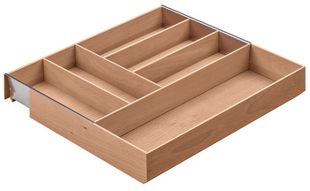 Wkład na sztućce, Häfele Matrix Box P, z drewna, pojemnik wyrównujący szeroki, z regulacją szerokości