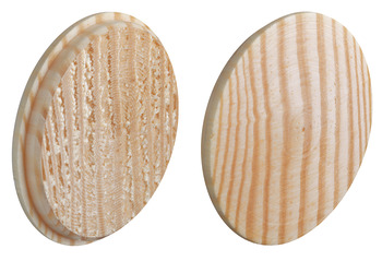 Zaślepka z logo Häfele, drewno lite naturalne, do otworu ślepego Ø 35 mm