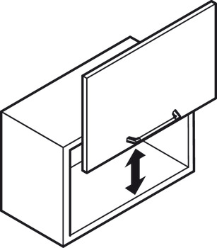 podnośnik frontu szafki górnej, Strato, do jednoczęściowych klap drewnianych lub z ramą aluminiową