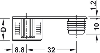 trzpień łączący, Häfele Rafix S20, do otworu Ø 5 mm