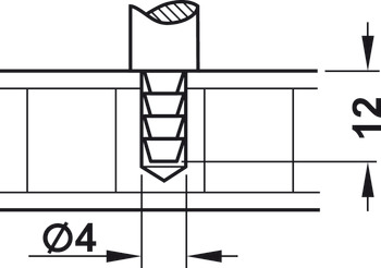 uchwyt relingu, system relingów do półek, do 2 prętów relingu 6 mm, wspornik środkowy