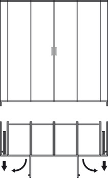 Drzwi przesuwno-rozwierne drewniane, Häfele Slido F-Park72 60B, komplet