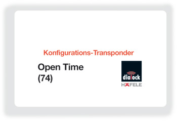 klucz konfiguracyjny Key Card, Häfele Dialock Open Time 74